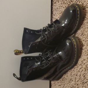 Black Doc Martens size 8 patent leather boots 1460